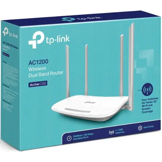 Tp Link Archer C50 4 Port Dual Band 867 Mbps Gigabit Router resmi