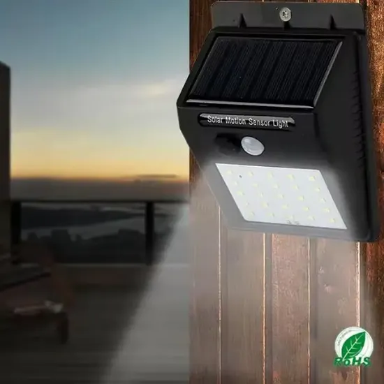 Powermaster PM-4528 Solar Sensörlü Duvar Tipi 20 Ledli Beyaz Led Aplik resmi