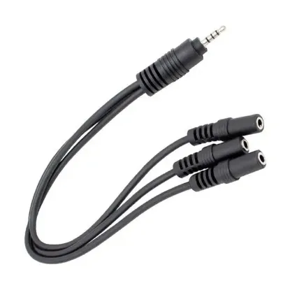 Powermaster Kulaklık Mikrofon Çoklayıcı 3 Port 3.5 Mm Splitter Çevirici Dönüştürücü Adaptör PM-4871 resmi
