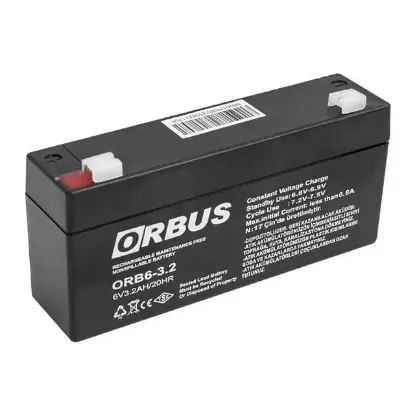 Orbus 6 Volt 3.2 Amper Akü ORB6-3.2 (125x33x60 Mm) resmi