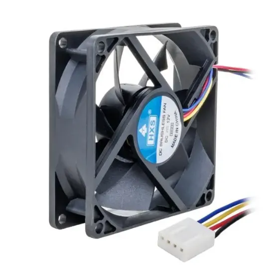 PowerMaster PM-5137 12V 80x80x25mm 8X8 12 Volt 4 Kablolu Soketli DC PC Fan resmi