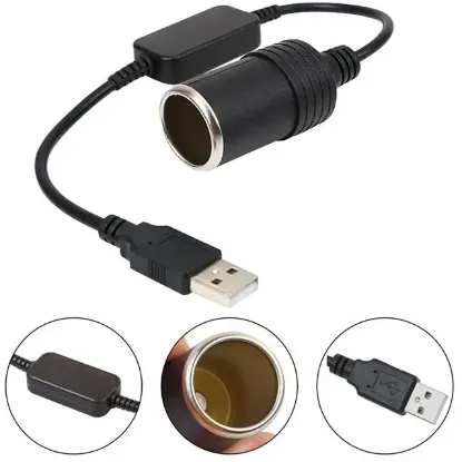 Powermaster PM-5726 USB 2.0 Siyah 5 Volt 2 Amper To 12 Volt 800mAh Araç Çakmaklığına Çevirici resmi