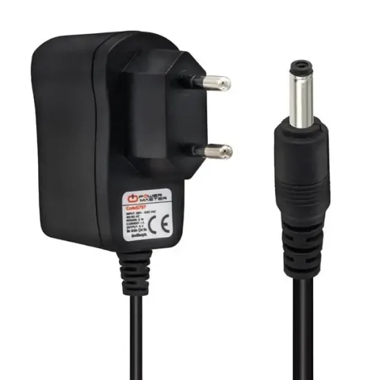 Powermaster PM-5737 5 Volt - 1 Amper 3.5*1.35 Mm Uçlu Plastik Kasa Priz Tipi Adaptör resmi