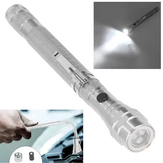 Powermaster MX-2808 Mıknatıslı 360 Derece Döner Başlıklı 3 Ledli Beyaz Işık El Feneri  resmi