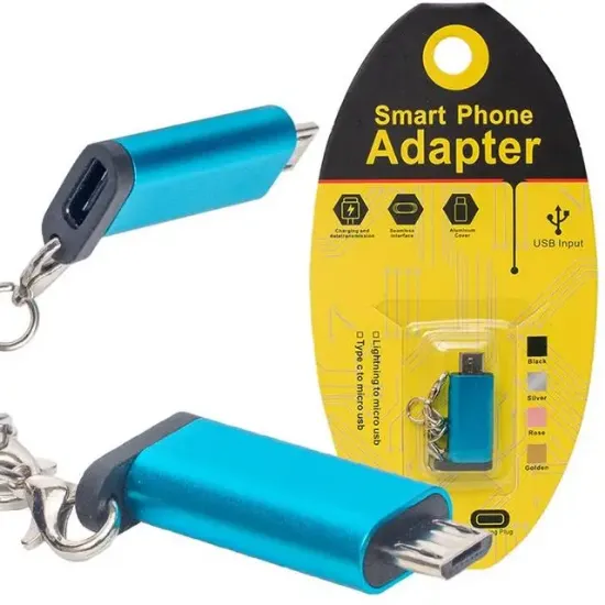 PowerMaster PM-18310 Type-C to Micro USB OTG Çevirici Aparat Anahtarlıklı resmi