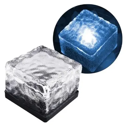 PowerMaster PM-21649 Solar Mavi Ledli Tuğla Görünümlü Bahçe Dekorasyon Aydınlatma resmi