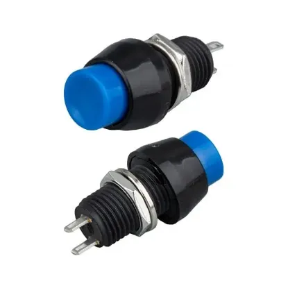 IC-191 Mavi 10mm Basmalı On-Off 2P Anahtar Buton DS-450 resmi