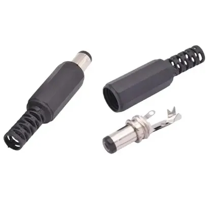 DC Erkek Jak 2.1mm Kısa Tip - Lehimlenebilir Konnektör (IC-251) resmi