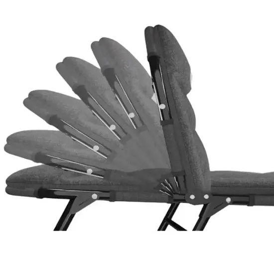 Sunup SN-24922 Taşınabilir Ayarlanabilir 5 Kademe Sünger Kamp Yatak Şezlong (Koyu Gri) resmi
