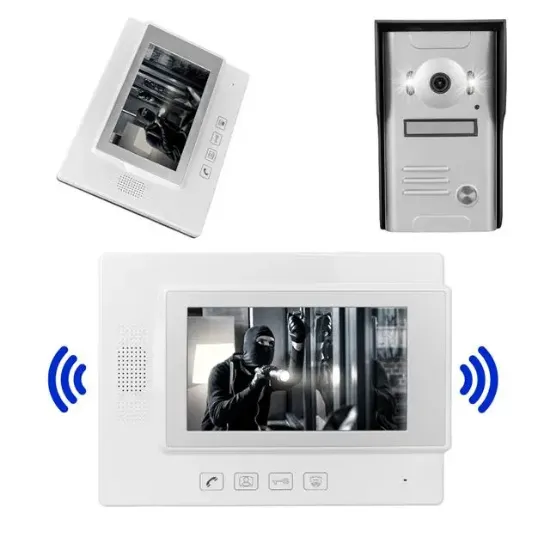 PowerMaster 37M 2 Daire 7'' Görüntülü Diafon Kapı Zili Interkom Akıllı Ev Güvenliği Sistemi resmi