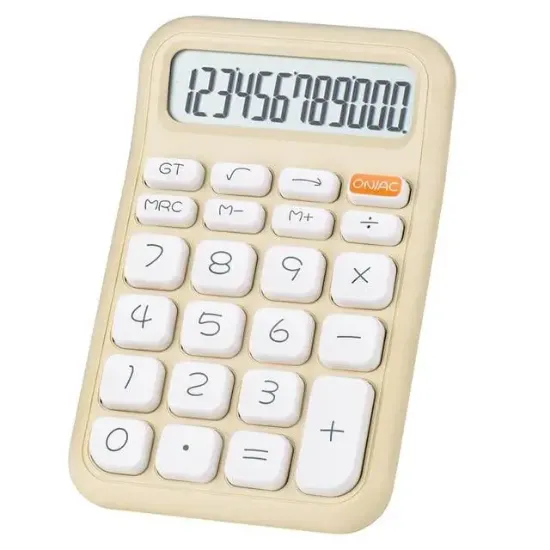 Powermaster PM-25408 Krem Renk Beyaz Tuş 12 Haneli Hesap Makinesi  resmi