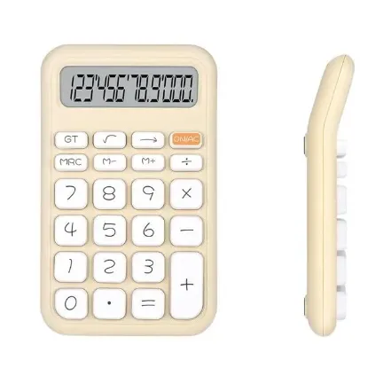 Powermaster PM-25408 Krem Renk Beyaz Tuş 12 Haneli Hesap Makinesi  resmi