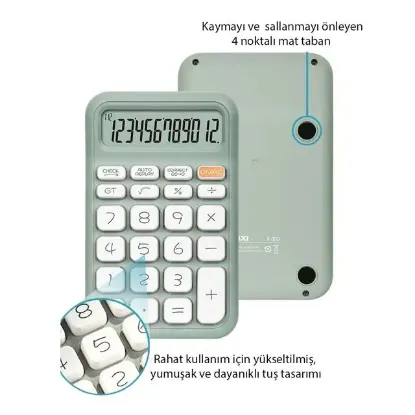 Powermaster PM-25410 Yeşil 12 Haneli Hesap Makinesi  resmi