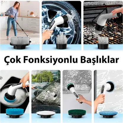 Sunup SN-26239 9'u 1 Arada Çok Amaçlı Kablosuz Şarjlı Temizlik Fırçası IP67 Yıkanabilir Başlık resmi