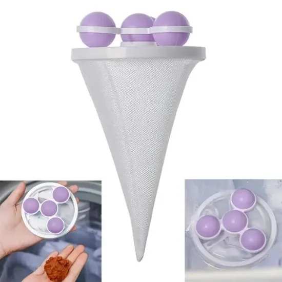 Sunup SN-26621 Çok Fonksiyonlu Çamaşır Makinesi İçin Yıkanabilir Mor Toz Tüy Toplayıcı resmi