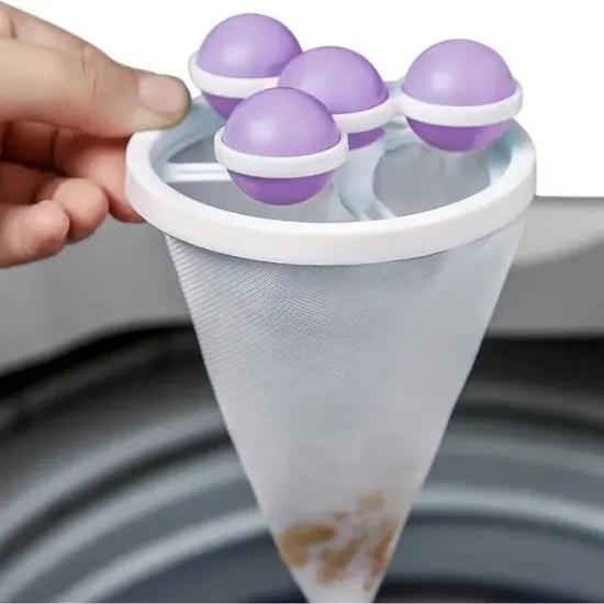 Sunup SN-26621 Çok Fonksiyonlu Çamaşır Makinesi İçin Yıkanabilir Mor Toz Tüy Toplayıcı resmi