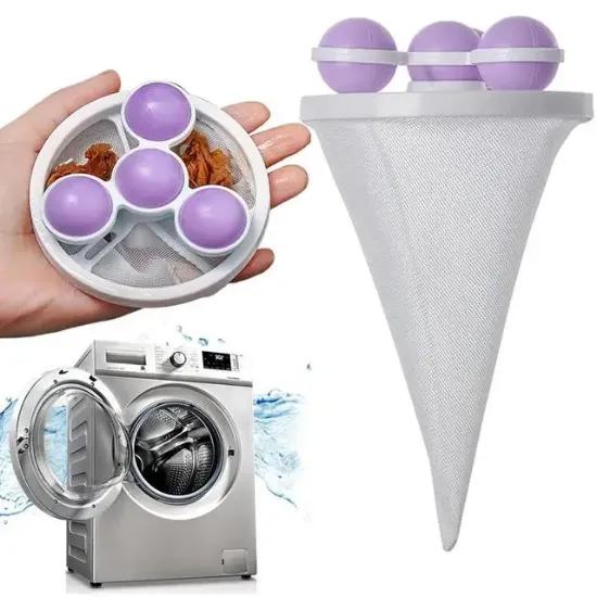 Sunup SN-26621 Çok Fonksiyonlu Çamaşır Makinesi İçin Yıkanabilir Mor Toz Tüy Toplayıcı resmi