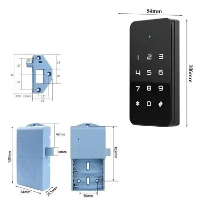 PowerMaster PM-26728 RFID Ve Tuş Panelli Dijital Elektronik Kapı Dolap Kilidi (2'li Paket) resmi
