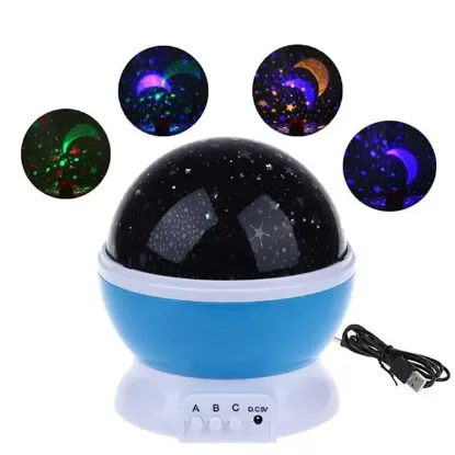 PowerMaster PM-2736 Dönen Projeksiyonlu Gece Lambası Renkli Yıldızlı Gökyüzü Tavan Aydınlatma resmi