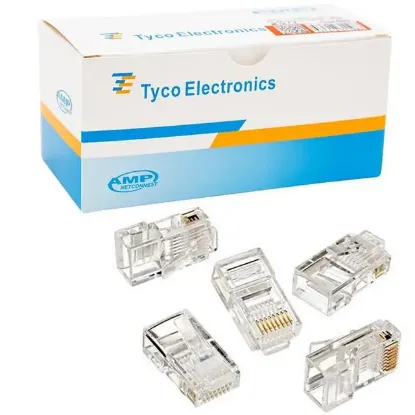 PowerMaster PM-5992 AMP Cat6 RJ45 CAT5/6/7 Konnektör (100'lü Paket) resmi
