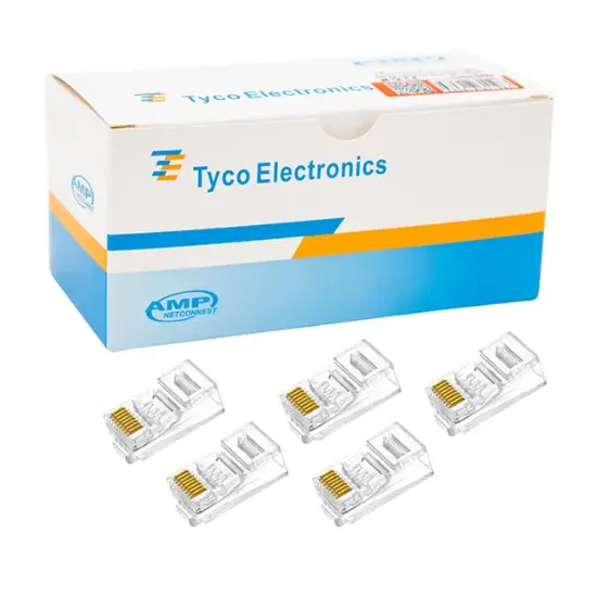 PowerMaster PM-5992 AMP Cat6 RJ45 CAT5/6/7 Konnektör (100'lü Paket) resmi