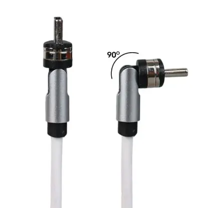 Powermaster PM-25905 Beyaz 3in1 (Type C- Lightning-Micro Usb) Manyetik Uç Taşınabilir Şarj Kablosu resmi