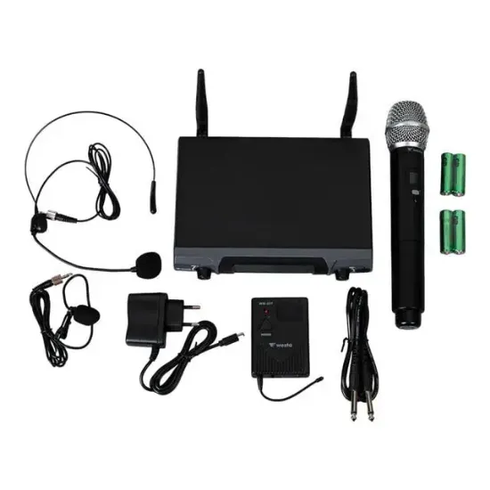 Westa WM-202HT 1 Alıcı + 1 El Mikrofonu +1 Yaka (Lavalier) Kablosuz Uhf Mikrofon Seti resmi