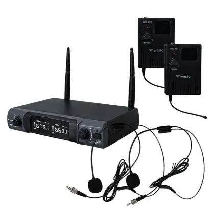 Westa WM-202T 1 Alıcı + 2 Yaka (Lavalier) Kablosuz Uhf Mikrofon Seti resmi