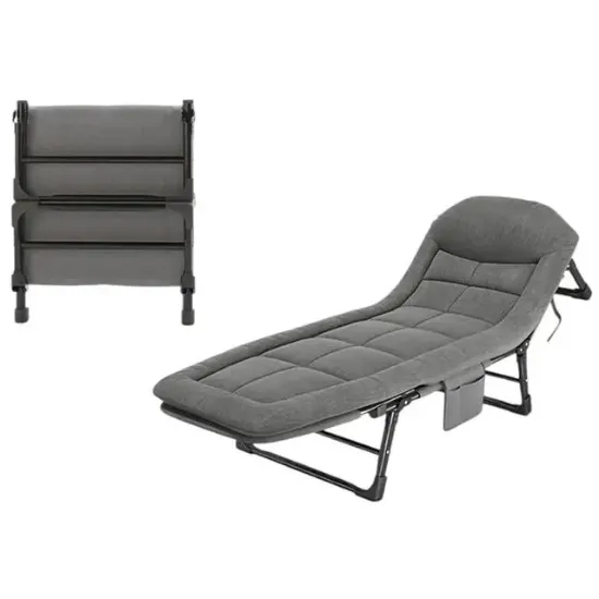 Sunup SN-26974 Taşınabilir Ayarlanabilir 5 Kademe Sünger Kamp Yatak Şezlong (Açık Gri)  resmi