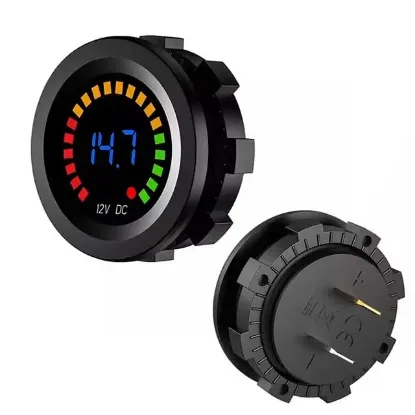 PowerMaster IC-230E 6-18 Volt Voltmetre Pano Tipi Akü Göstergeli 28 Mm resmi