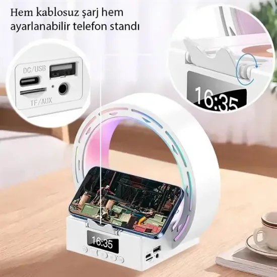 MagicVoice MV-25163 Bluetooth Taşınabilir Hoparlör Kablosuz Telefon Standlı Şarjlı resmi