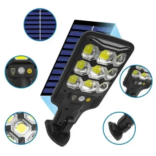 PowerMaster HS-8037B Solar 9 COB Ledli Hareket Sensörlü Sokak Lambası resmi