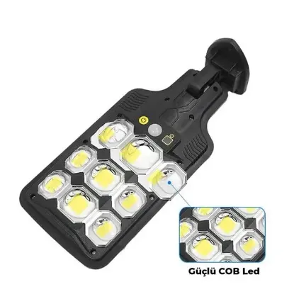 PowerMaster HS-8037B Solar 9 COB Ledli Hareket Sensörlü Sokak Lambası resmi