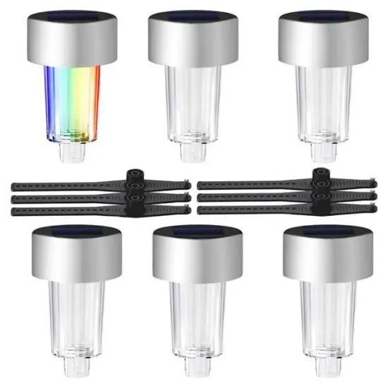 Powermaster PM-26962 Metal Gövdeli Dc 5V RGB Solar Balkon-Havuz-Bahçe Lambası (6'lı Paket)  resmi