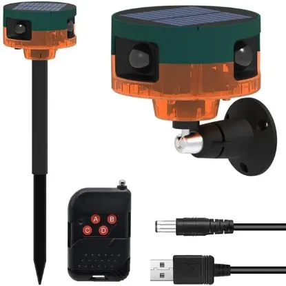 PowerMaster PM-26947 13 Farklı Sesli Hayvan Kovucu Alarm Cihazı Mikrofonlu Solar Panelli resmi