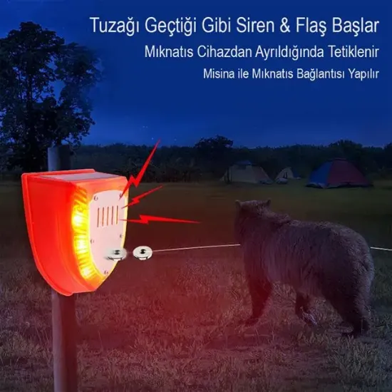 PowerMaster PM-26954 Misina İle Tetikli Sesli Hayvan Kovucu Alarm Cihazı Solar Panelli resmi