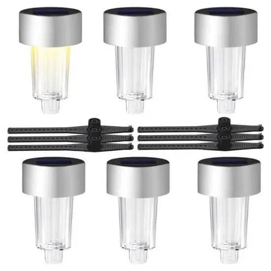 Powermaster PM-26961 Metal Gövdeli Dc 5v Gün Işığı Solar Balkon-Havuz-Bahçe Lambası (6'lı Paket)     resmi