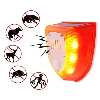 PowerMaster PM-26953 Köpek Silah Sesli Hayvan Kovucu Alarm Cihazı Hareket Sensörlü Solar Panelli resmi