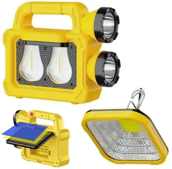 Powermaster PM-26930 Solar Panelli 6 Işık Modlu Powerbank Özellikli 2400mAh Type C Giriş 5V Led Kamp Feneri  resmi