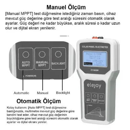 PowerMaster PM-26940 1800 Watt Fotovoltaik MPPT Solar Panel Voltaj Multimetre 12-60V resmi