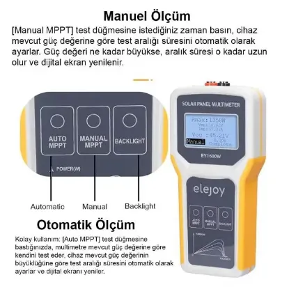 PowerMaster PM-26939 1600 Watt Fotovoltaik MPPT Solar Panel Voltaj Multimetre 12-60V resmi