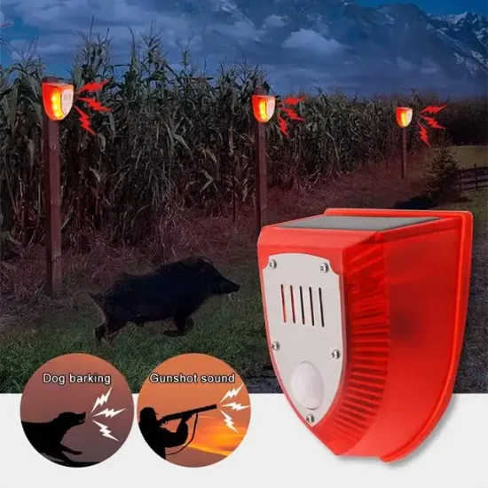 PowerMaster PM-26952 Köpek Silah Sesli Hayvan Kovucu Alarm Cihazı Sadece Gece Çalışır Solar Panelli resmi