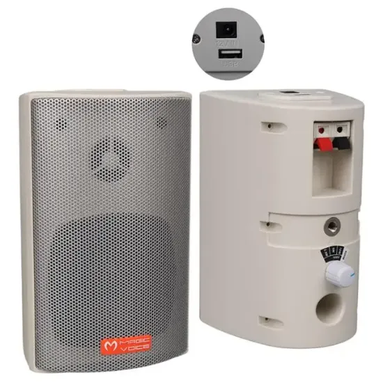MagicVoice MV-16 7.5 CM 30 Watt Komütatörlü Hat Trafolu Beyaz Sütun Hoparlör (2'li Takım) resmi