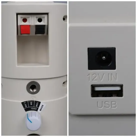 MagicVoice MV-16 7.5 CM 30 Watt Komütatörlü Hat Trafolu Beyaz Sütun Hoparlör (2'li Takım) resmi