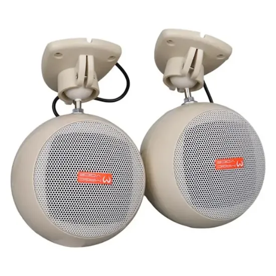 MagicVoice MV-12 7.5 CM 20 Watt Komütatörlü Hat Trafolu Krem Beyazı Sütun Sarkık Hoparlör (2'li Takım) resmi
