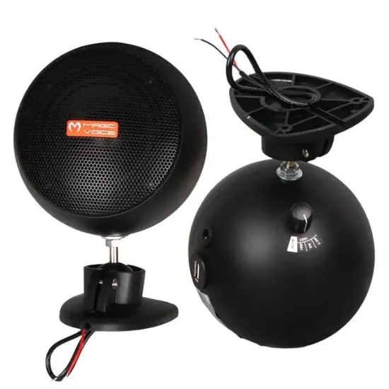 MagicVoice MV-13 7.5 CM 20 Watt Komütatörlü Hat Trafolu Siyah Sütun Sarkık Hoparlör (2'li Takım) resmi