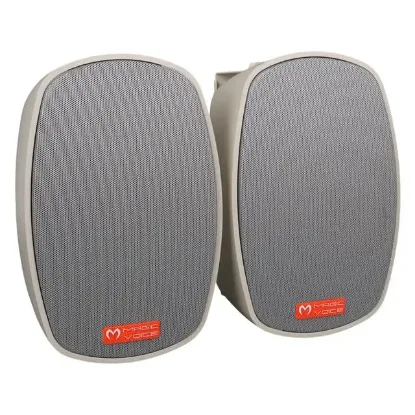 MagicVoice MV-22 12 CM 40 Watt Komütatörlü Hat Trafolu Krem Beyaz Sütun Hoparlör (2'li Takım) resmi