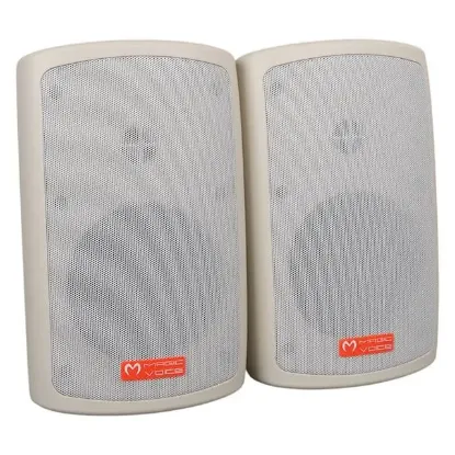 MagicVoice MV-36 11 CM 50 Watt Komütatörlü Hat Trafolu Krem Beyaz Sütun Hoparlör (2'li Takım) resmi