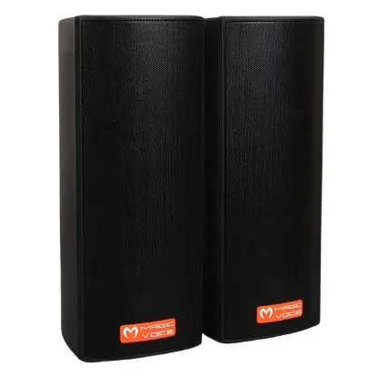 MagicVoice MV-26 2x7.5 CM 50 Watt Komütatörlü Hat Trafolu Siyah Sütun Hoparlör (2'li Takım) resmi