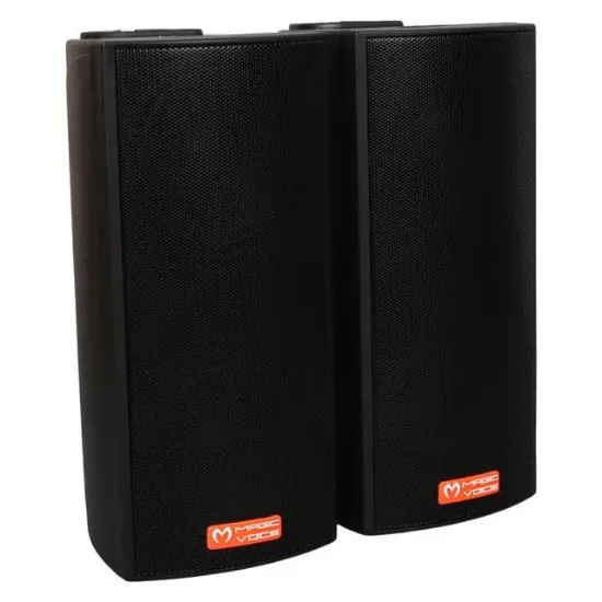 MagicVoice MV-19 2x7.5 CM 40 Watt Komütatörlü Hat Trafolu Siyah Sütun Hoparlör (2'li Takım) resmi